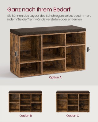 Πάγκος Παπουτσιών VASAGLE με Αποθηκευτικό Χώρο και Μαξιλάρι, 9 Θέσε... Πάγκος Παπουτσιών VASAGLE με Αποθηκευτικό Χώρο και Μαξιλάρι, 9 Θέσε...