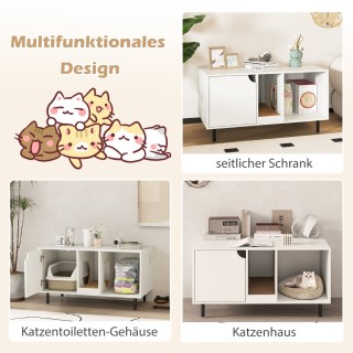 Costway Κάλυμμα για κουτί άμμου για 2 γάτες με αφαιρούμενη επιφάνει...