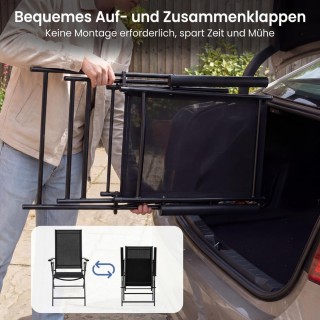 Costway Σετ 2 Πτυσσόμενες Καρέκλες Κήπου/Μπαλκονιού με Μπράτσα και ...