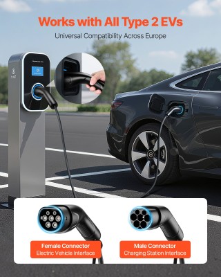 VEVOR Καλώδιο Προέκτασης Φόρτισης EV, 32Α, 10μ, Μέγιστη Ισχύς 22 kW...