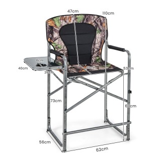 Costway Πτυσσόμενη ψηλή καρέκλα κυνηγιού Ανθεκτική υπερμεγέθης καρέ...