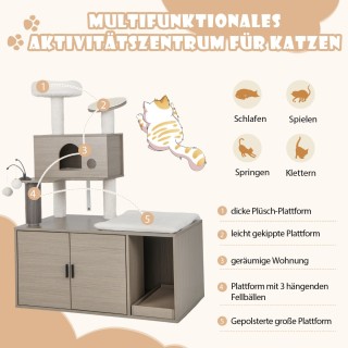 Costway Πολυλειτουργικός Ονυχοδρόμιο Γάτας 95 x 55,5 x 132 cm με Εν... Costway Πολυλειτουργικός Ονυχοδρόμιο Γάτας 95 x 55,5 x 132 cm με Εν...