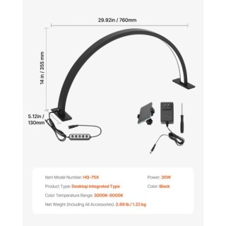 VEVOR Φωτιστικό Γραφείου 30W με Βάση Κινητού και Ρυθμιζόμενη Φωτειν... VEVOR Φωτιστικό Γραφείου 30W με Βάση Κινητού και Ρυθμιζόμενη Φωτειν...