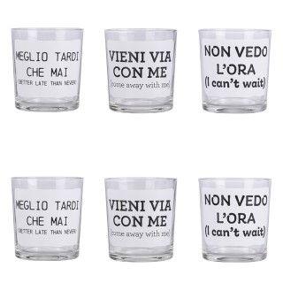 Galileo Σετ 6 ποτηριών νερού 270 ml σε γυαλί με επιγραφή Moods Sibi... Galileo Σετ 6 ποτηριών νερού 270 ml σε γυαλί με επιγραφή Moods Sibi...