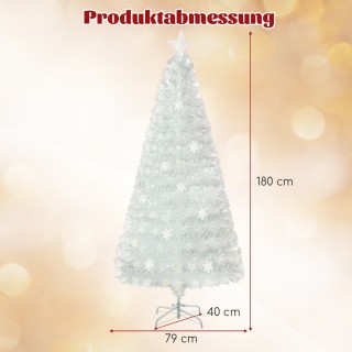 Costway Τεχνητό Χριστουγεννιάτικο Δέντρο 180 εκ. με Πολύχρωμα LED Φ...