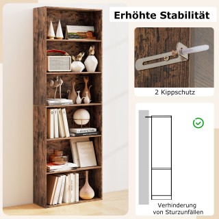 Costway Βιβλιοθήκη με 2 Σετ Ασφάλειας Ανατροπής, Ελεύθερης Τοποθέτ... Costway Βιβλιοθήκη με 2 Σετ Ασφάλειας Ανατροπής, Ελεύθερης Τοποθέτ...