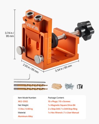 VEVOR Σετ Οδηγού Τσέπης με Ρυθμιζόμενο Κιτ (12-48 mm) για Ξυλοδουλε...