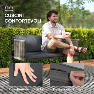 Outsunny Σετ Κήπου από Ρατάν με 2 Πολυθρόνες, Διθέσιο Καναπέ και Τρ... Outsunny Σετ Κήπου από Ρατάν με 2 Πολυθρόνες, Διθέσιο Καναπέ και Τρ...