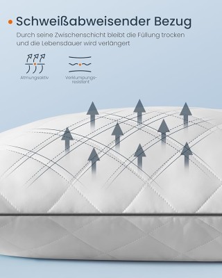 Σετ Μαξιλαριών SONGMICS HOME 80x80 εκ, Αναστρέψιμα, Λευκό Cloud 