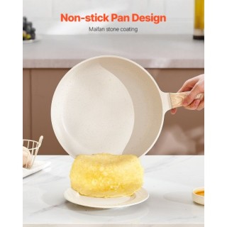 VEVOR Σετ Μαγειρικών Σκευών 17 Τεμαχίων Λευκό Γρανίτη Αντικολλητικό...