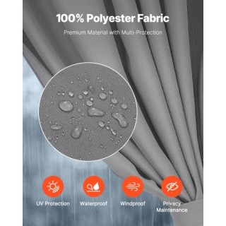 Αδιάβροχες Κουρτίνες για Κιόσκι 284 x 284 x 211 cm Γκρι  SMLTCL10FT...