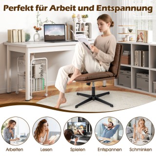 Costway Καρέκλα Γραφείου Με Παχιά Επένδυση και Ρυθμιζόμενο Ύψος σε ...