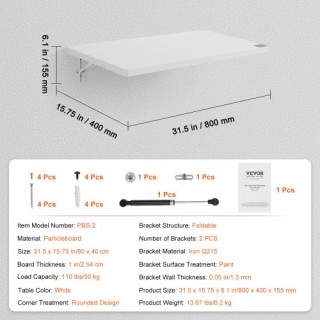 Πτυσσόμενο Επιτοίχιο Γραφείο VEVOR 31.5x15.75  BGSGZZPMBHB3P8N0HV0