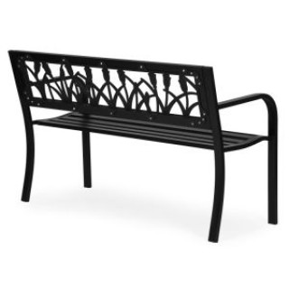 MULTIGARDEN Παγκάκι Κήπου με διακοσμητική πλάτη 120x50 εκ. μεταλλικ...