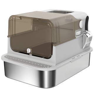 PawHut Κλειστή Λεκάνη Απορριμμάτων για Γάτες XXL από Ανοξείδωτο Χάλ... PawHut Κλειστή Λεκάνη Απορριμμάτων για Γάτες XXL από Ανοξείδωτο Χάλ...