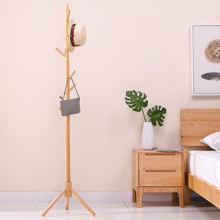 BAKAJI  Καλόγερος Κρεμάστρα Δαπέδου από ξύλο σημύδας με 8 Γάντζους ...