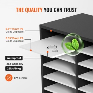 VEVOR  Μαύρος Ξύλινος Οργανωτής Αρχείων με 27 Θέσεις WJZLFPJBHB27CK...