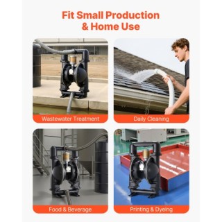 VEVOR Αεροκίνητη Διπλή Διαφραγματική Αντλία, 598.09 LPM Μέγ., Αλουμ... VEVOR Αεροκίνητη Διπλή Διαφραγματική Αντλία, 598.09 LPM Μέγ., Αλουμ...