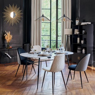 Atmosphera Κρεμαστό Φωτιστικό Μονόφωτο Μαύρο με Δερμάτινη Λεπτομέρε...