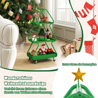 Costway Χριστουγεννιάτικο Τρόλεϊ Σερβιρίσματος σε Σχήμα Δέντρου με ...