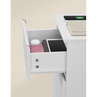 VASAGLE Κομοδίνο 40x35x59cm με Πρίζα και USB Θύρες σε Λευκό Χρώμα L...