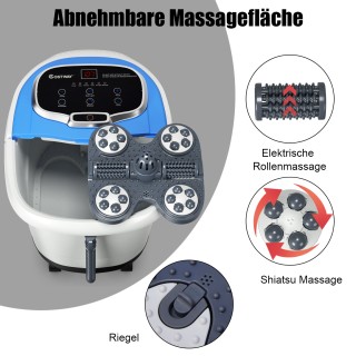 Costway Συσκευή Μασάζ Ποδιών με Υδρομασάζ και Σιάτσου σε Μπλε Χρώμα...