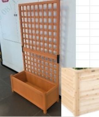 Costway Ξύλινο ψηλό παρτέρι με πέργκολα για λουλούδια και αναρριχώμ...