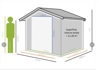 Μεταλλική Αποθήκη Κήπου από Γαλβανισμένο Ατσάλι 340 x 382 x 200 cm ... Μεταλλική Αποθήκη Κήπου από Γαλβανισμένο Ατσάλι 340 x 382 x 200 cm ...