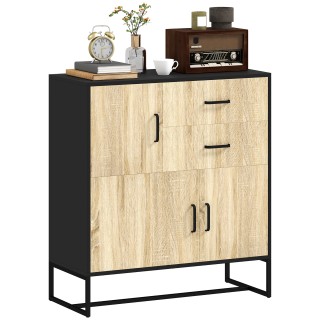 HOMCOM  Μοντέρνα Κρεντέντζα με 3 Ντουλάπια και 2 Συρτάρια, από Μορι...