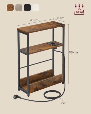 VASAGLE Λεπτό Τραπεζάκι Νυκτός 45x18x58cm με Πρίζα και USB Θύρες LE... VASAGLE Λεπτό Τραπεζάκι Νυκτός 45x18x58cm με Πρίζα και USB Θύρες LE...