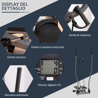 HOMCOM Ασημένιο Stepper Fitness με Λαβή και Οθόνη LCD, Διαστάσεις: ... HOMCOM Ασημένιο Stepper Fitness με Λαβή και Οθόνη LCD, Διαστάσεις: ...