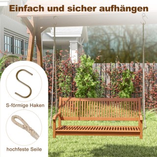 Costway Ξύλινη Κρεμαστή Κούνια Βεράντας από Ακακία για 2 Άτομα με Ά... Costway Ξύλινη Κρεμαστή Κούνια Βεράντας από Ακακία για 2 Άτομα με Ά...