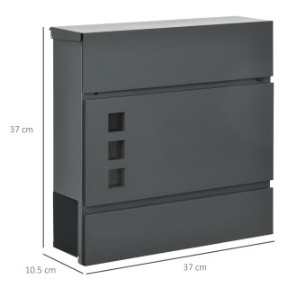 Μεταλλικό Γραμματοκιβώτιο 37 x 10.5 x 37 cm HOMCOM B80-009V00CG Μεταλλικό Γραμματοκιβώτιο 37 x 10.5 x 37 cm HOMCOM B80-009V00CG