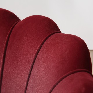 Πολυθρόνα HOMCOM Vintage Design σε σκούρο κόκκινο βελούδο, πολυθρόν...