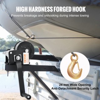 Χειροκίνητος Βίντσι VEVOR 800 lbs με Χαλύβδινο Καλώδιο 10m για Σκάφ...