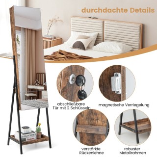 Costway Ελεύθερη Κοσμηματοθήκη με Καθρέφτη και LED Φωτισμό - Μεγάλ... Costway Ελεύθερη Κοσμηματοθήκη με Καθρέφτη και LED Φωτισμό - Μεγάλ...