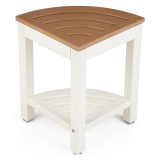 Costway Λευκό Αδιάβροχο Σκαμπό Μπάνιου με Ράφι Αποθήκευσης BA7860CF