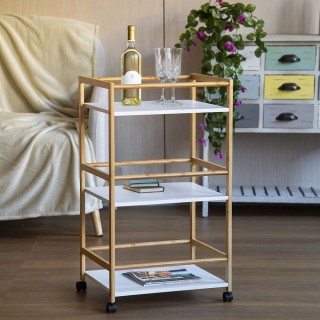 Galileo Πολυλειτουργικό καρότσι 3 επιπέδων από μπαμπού και ξύλο με ...
