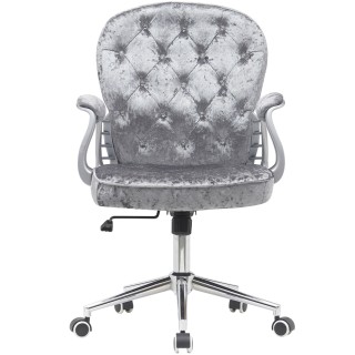 BAKAJI Καρέκλα Γραφείου από Γκρι Βελούδο Επενδυμένη Πολυθρόνα Γραφ... BAKAJI Καρέκλα Γραφείου από Γκρι Βελούδο Επενδυμένη Πολυθρόνα Γραφ...