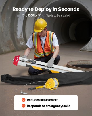 VEVOR Βαρέως Τύπου Κιτ Τρίποδα Διάσωσης με Βίντσι 544 kg και Ρυθμιζ...