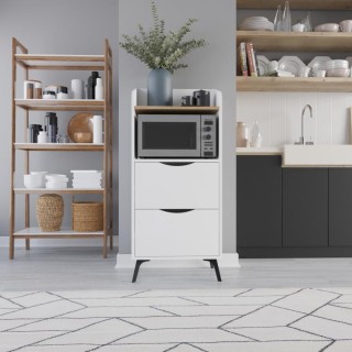 Shally Dogan Πολυλειτουργικό Λευκό Ντουλάπι με 2 Συρτάρια και 1 Ράφ...