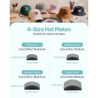 VEVOR Πρέσα Καπέλων με 4 Πλάκες για Θερμομεταφερόμενα Βινύλια - Πρά...