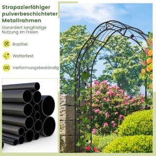 Διακοσμητικά Μεταλλικά Ημικυκλικά Τόξα Κήπου, Μαύρο 150 x 39 x 250c... Διακοσμητικά Μεταλλικά Ημικυκλικά Τόξα Κήπου, Μαύρο 150 x 39 x 250c...