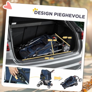 PawHut Πτυσσόμενο καροτσάκι για σκύλους με καλάθι και θήκη για ποτ... PawHut Πτυσσόμενο καροτσάκι για σκύλους με καλάθι και θήκη για ποτ...