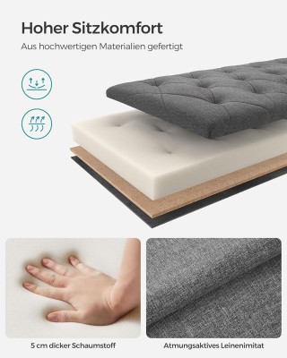 Πτυσσόμενο Σκαμπό Αποθήκευσης με Αποθηκευτικό Χώρο 40 x 110 x 40cm ...