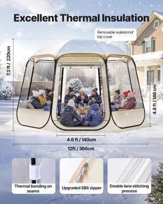 VEVOR Διάφανη Σκηνή Φούσκας Pop-Up 3.36 x 3.45 m, Αδιάβροχη & Ανθεκ... VEVOR Διάφανη Σκηνή Φούσκας Pop-Up 3.36 x 3.45 m, Αδιάβροχη & Ανθεκ...