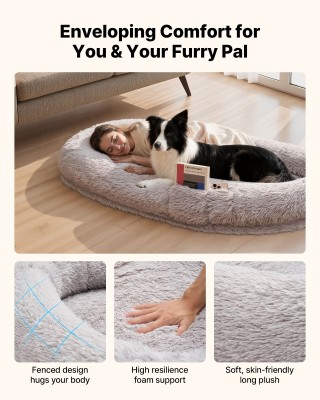 VEVOR Ορθοπεδικό Ανθρώπινο Κρεβάτι για Κατοικίδια με Αφρό Μνήμης, 1...