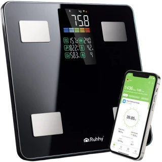 Ruhhy Elektronische Badezimmerwaage mit Körperanalyse bis 226 kg mit S...