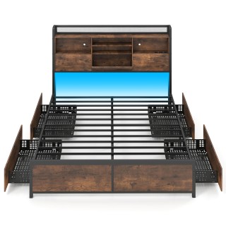 Costway Κρεβάτι-Πλαίσιο με Φωτισμό LED & Σταθμό Φόρτισης 200 x 160 ... Costway Κρεβάτι-Πλαίσιο με Φωτισμό LED & Σταθμό Φόρτισης 200 x 160 ...
