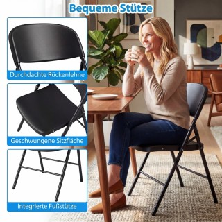 Costway Σετ 6 Πτυσσόμενες Καρέκλες από Μέταλλο & Πλαστικό - Φορητές...